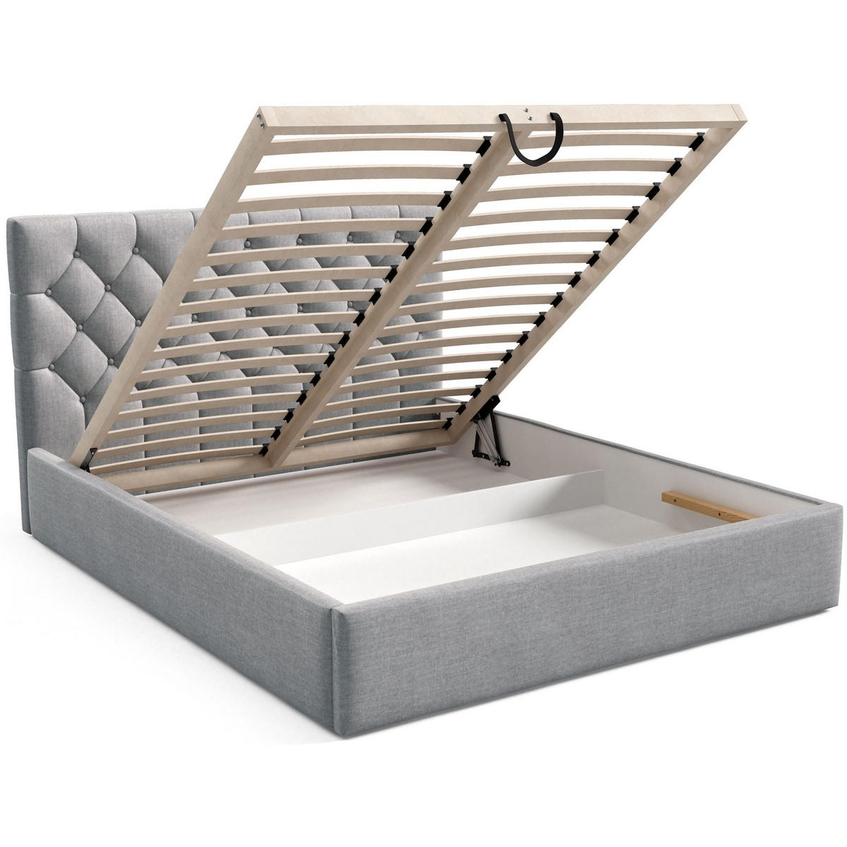 POLSTERBETT Aurevia Hellgrau Samtbezug 160x200 cm - Hellgrau, Textil (160/200cm) - Selsey