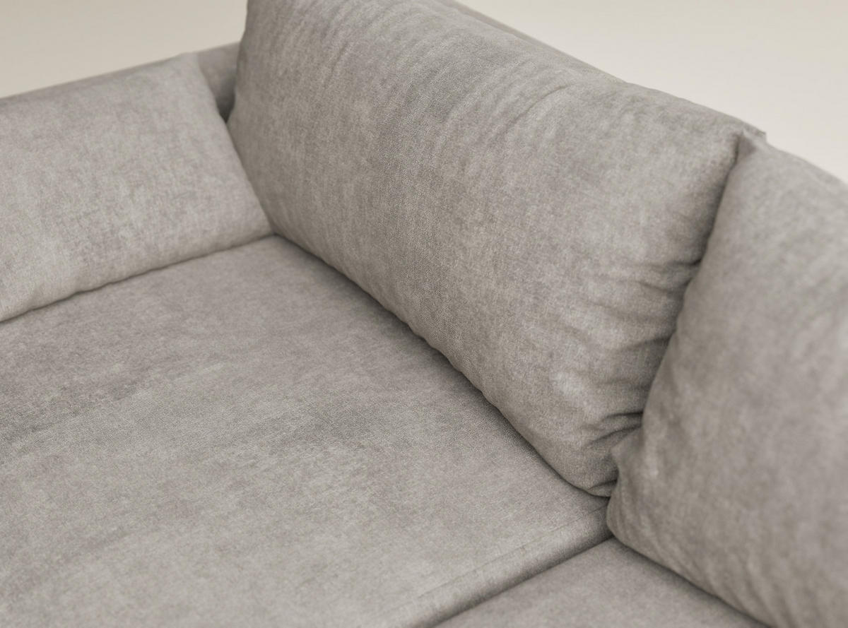 ECKSOFA MIT SCHLAFFUNKTION Leon Braun Webstoff - Schwarz/Braun, Holz/Holzwerkstoff (239/148cm) - Maison de Reve