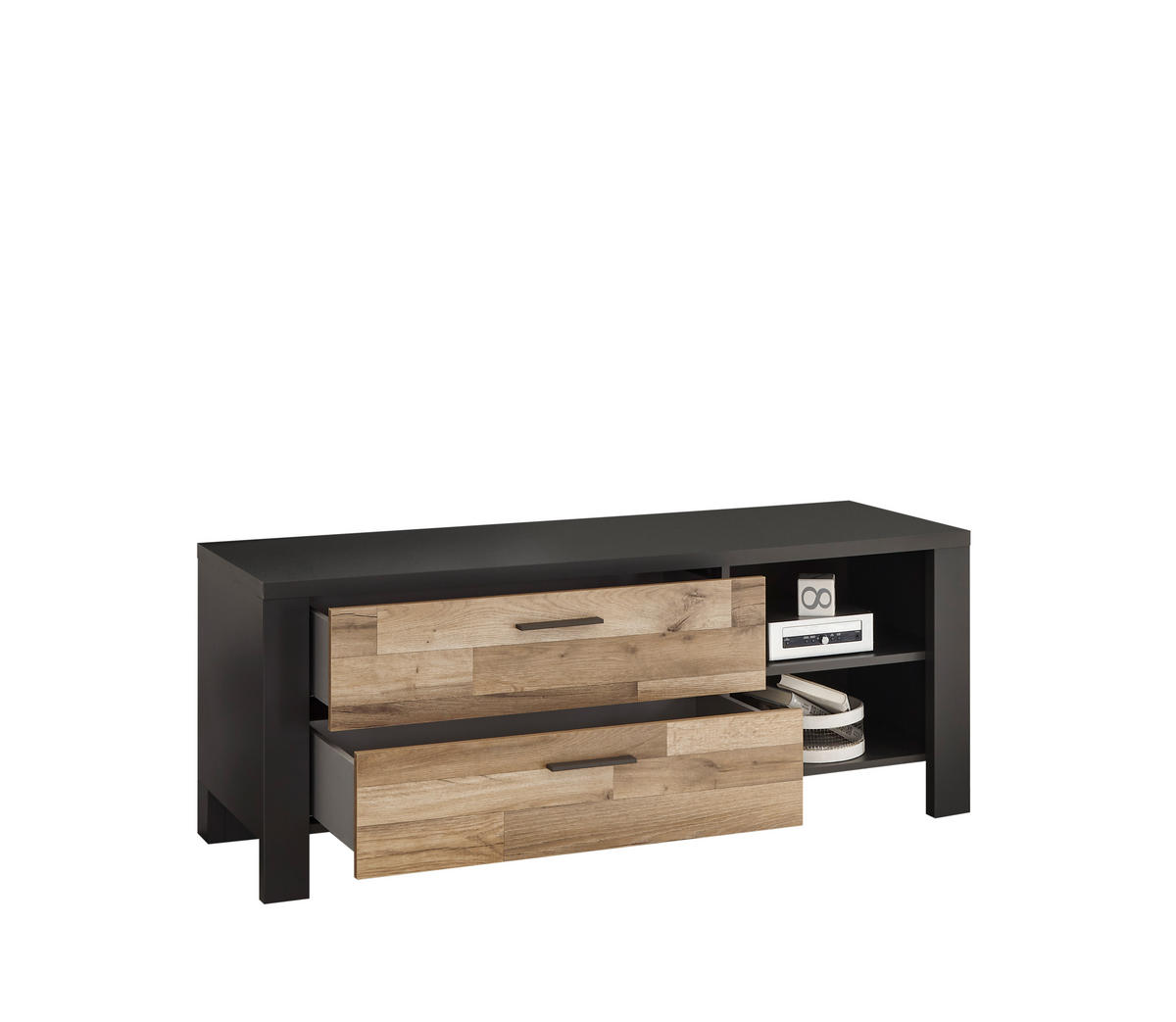JUGENDZIMMER Dallas in Graphit und Montana Oak 6 teiliges Komplett Set - Braun/Grau, Holzwerkstoff (120/200/80cm)