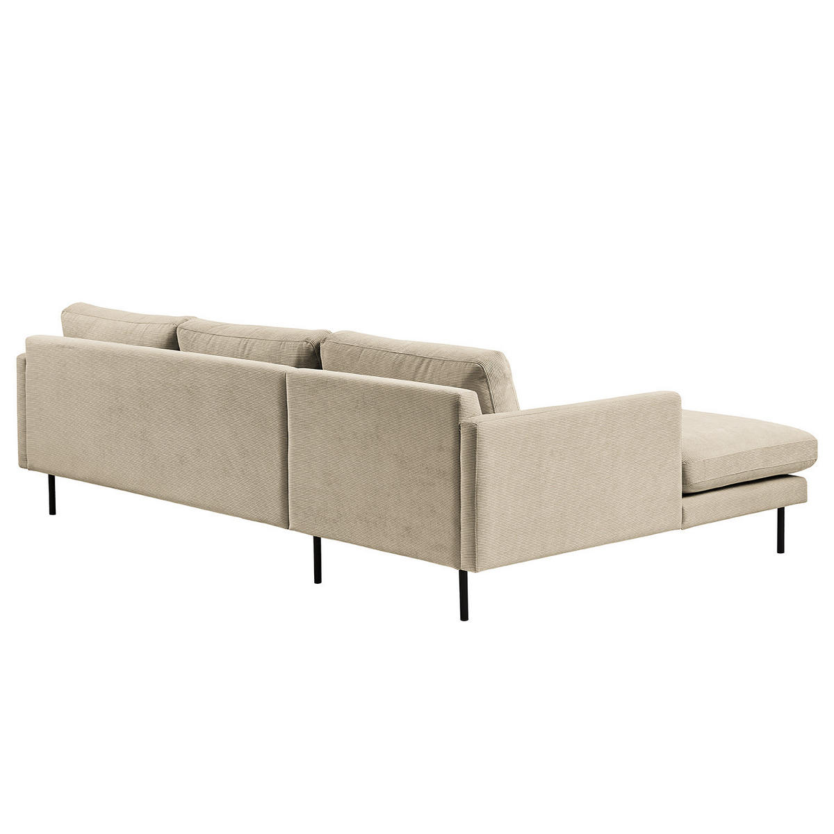 ECKSOFA mit Longchair - Creme, Textil/Metall (262/156cm) - home24