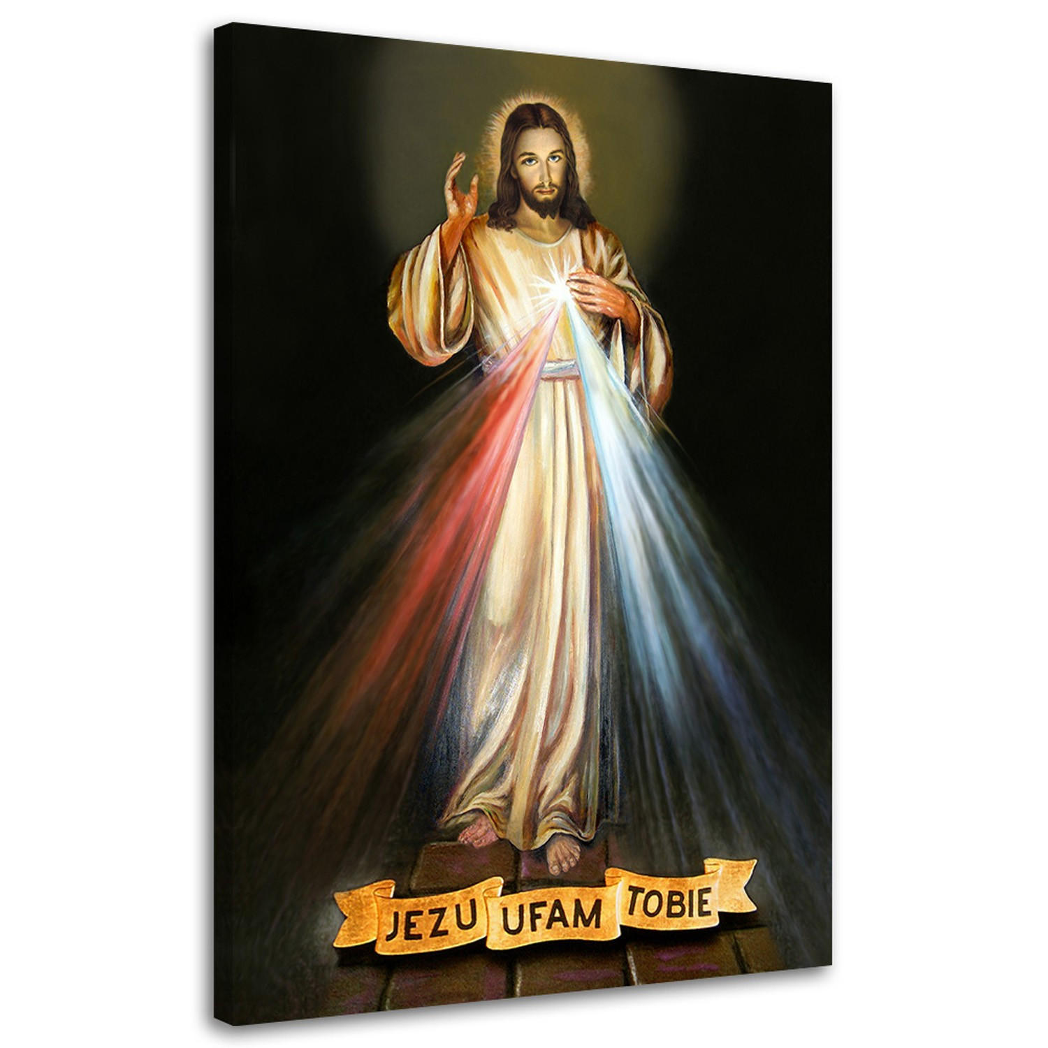LEINWANDBILD Jesus ich vertraue auf dich 80x120cm - Multicolor, Textil (80/120cm) - Feeby