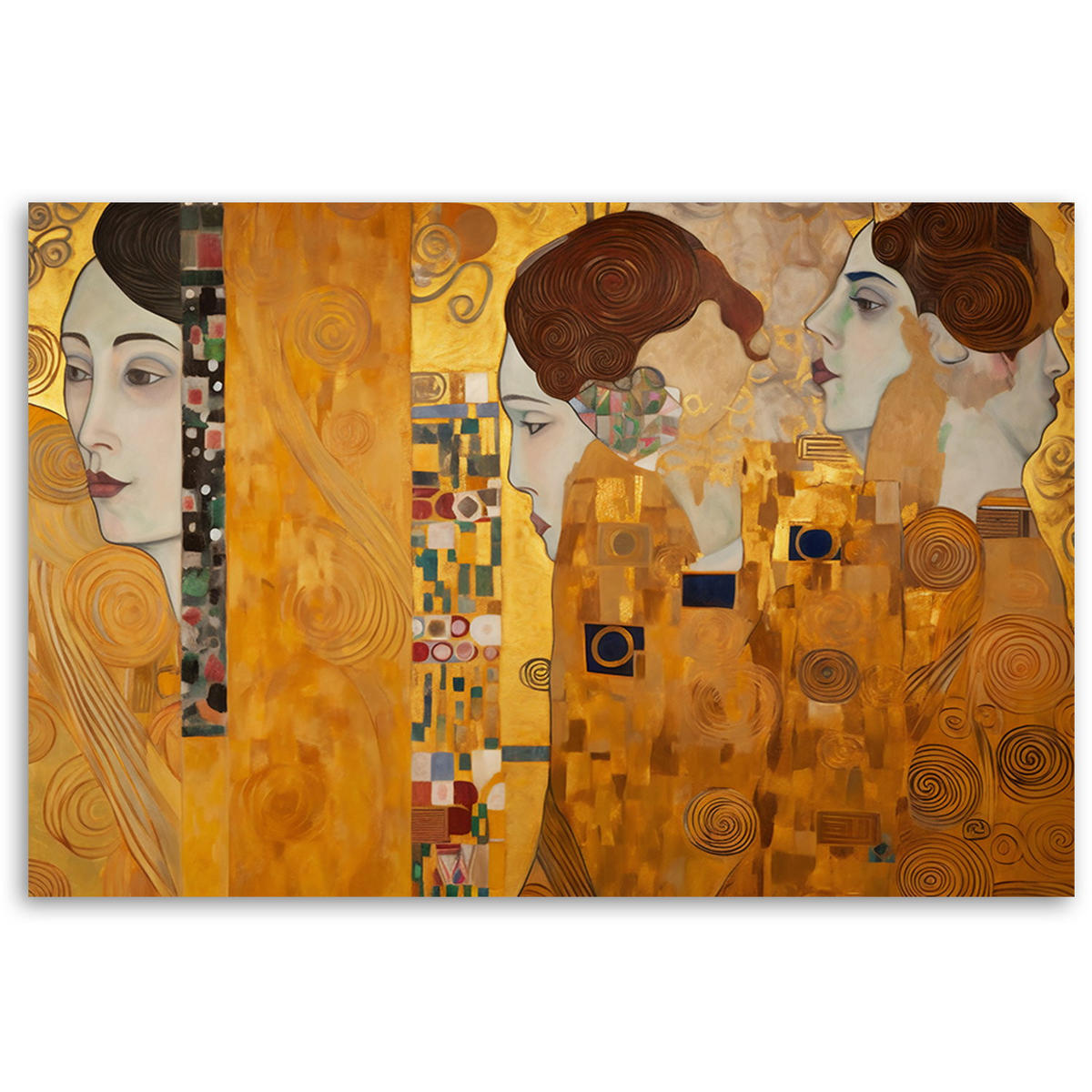 KUNSTDRUCK Gold 120/80 cm - Goldfarben, Textil (120/80cm) - KUNSTLOFT