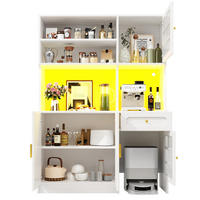 BUFFET 130/45/180 cm weiß aus MDF mit LED-Beleuchtung - Weiß, Holzwerkstoff (130/180/45cm) - OKWISH