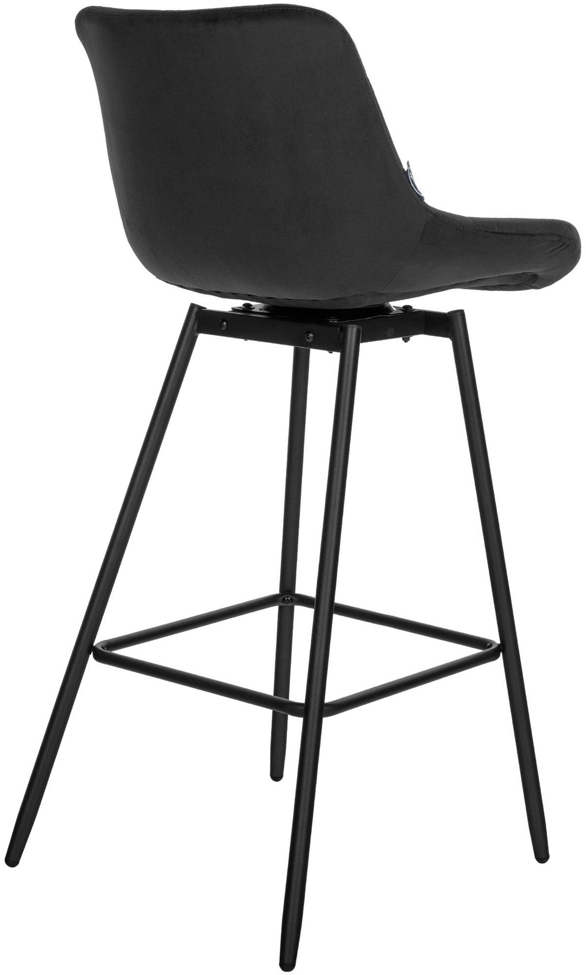 BARHOCKER Samt schwarz - Schwarz, Textil/Metall (49/105/56cm) - CLP