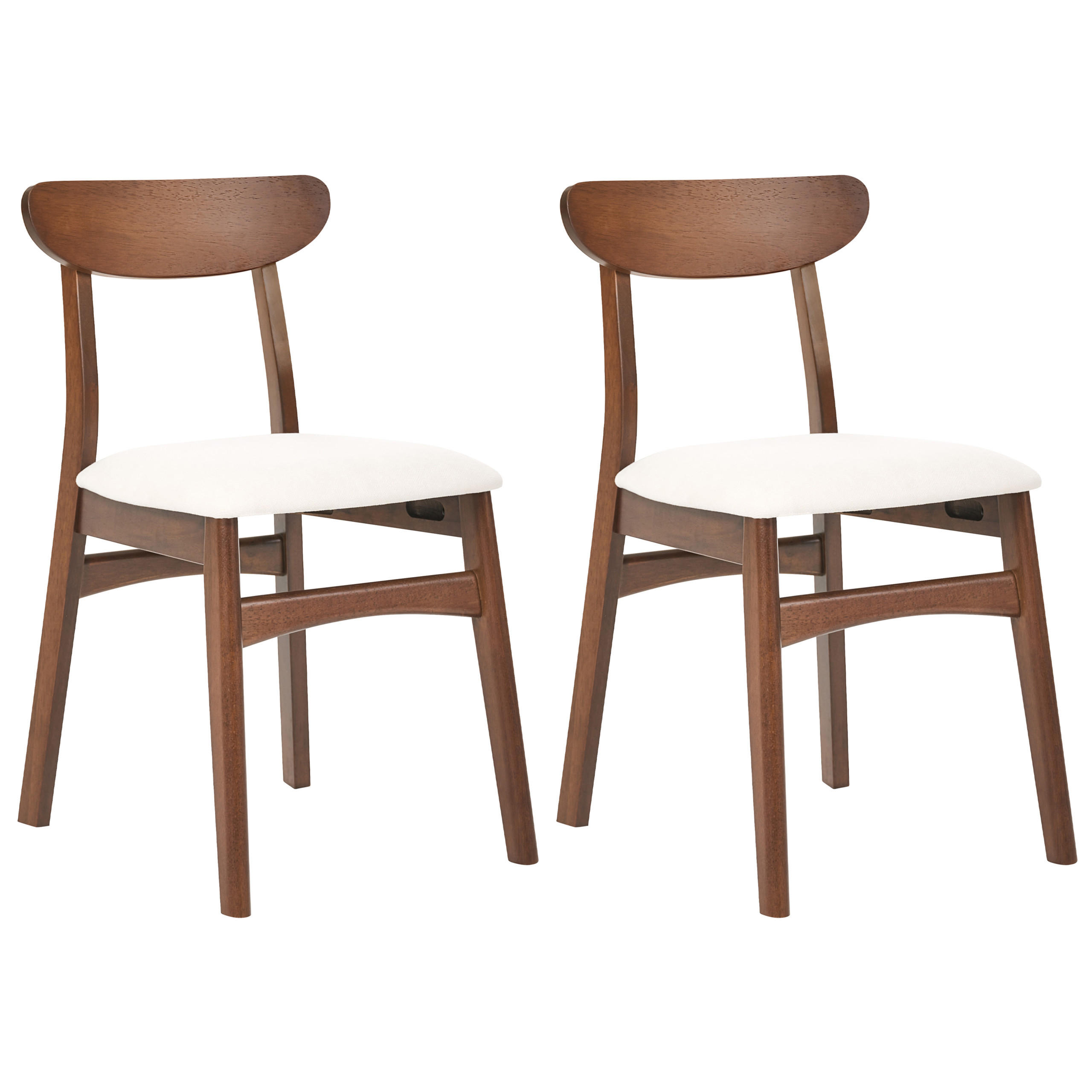 ESSZIMMERSTUHL 2er-Set Holz Braun/Hellbeige Doyle - Beige, Holz (45/78/50cm) - Beliani