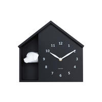 WANDUHR Peeking Doggy Schwarz 24.9/24.9/27 cm - Schwarz, Kunststoff (24.9/27/24.9cm) - Karlsson