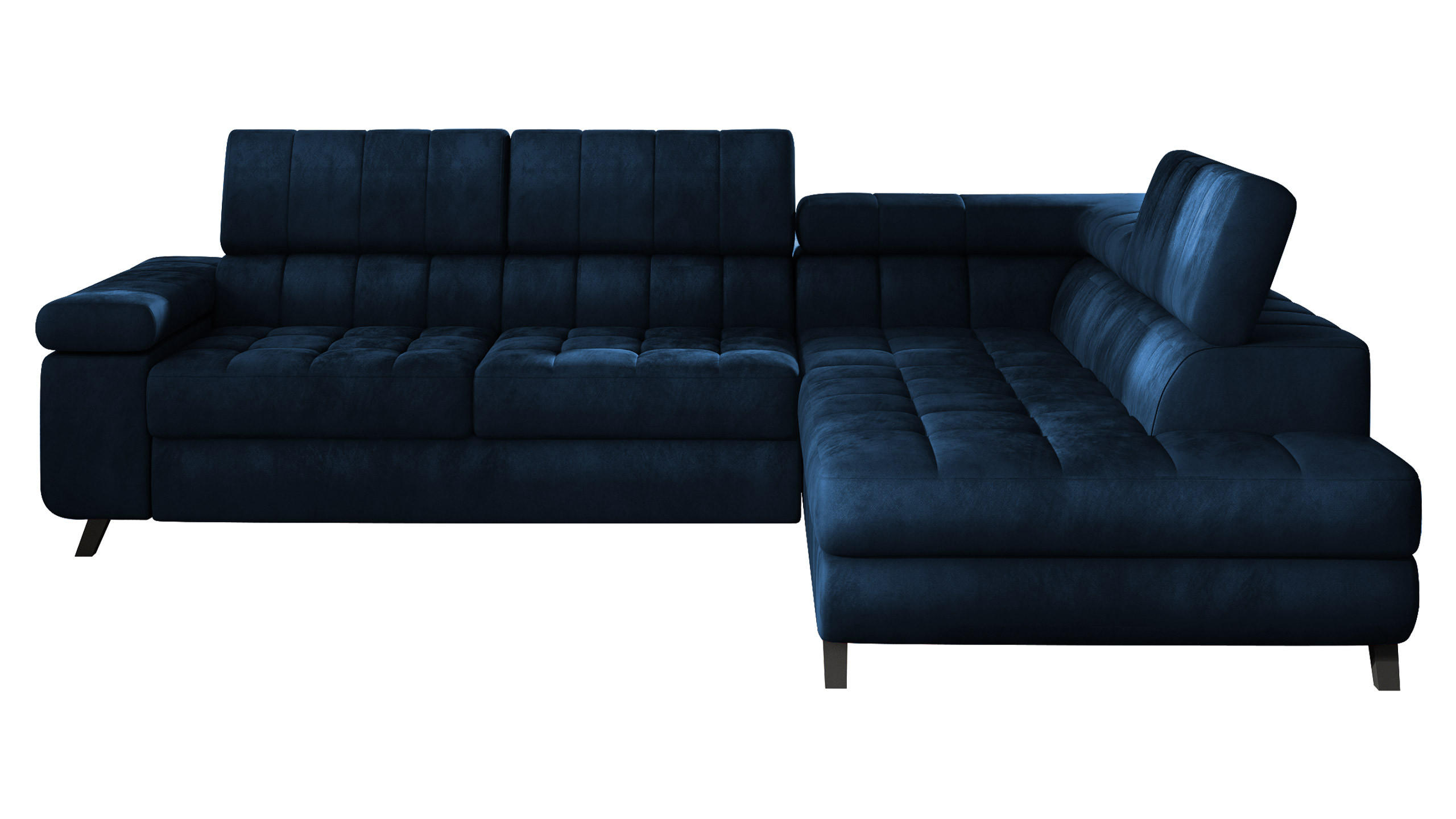 ECKSOFA Nord, Seite: Rechts - Schwarz/Dunkelblau, Holz/Textil (264/203cm) - MIRJAN24
