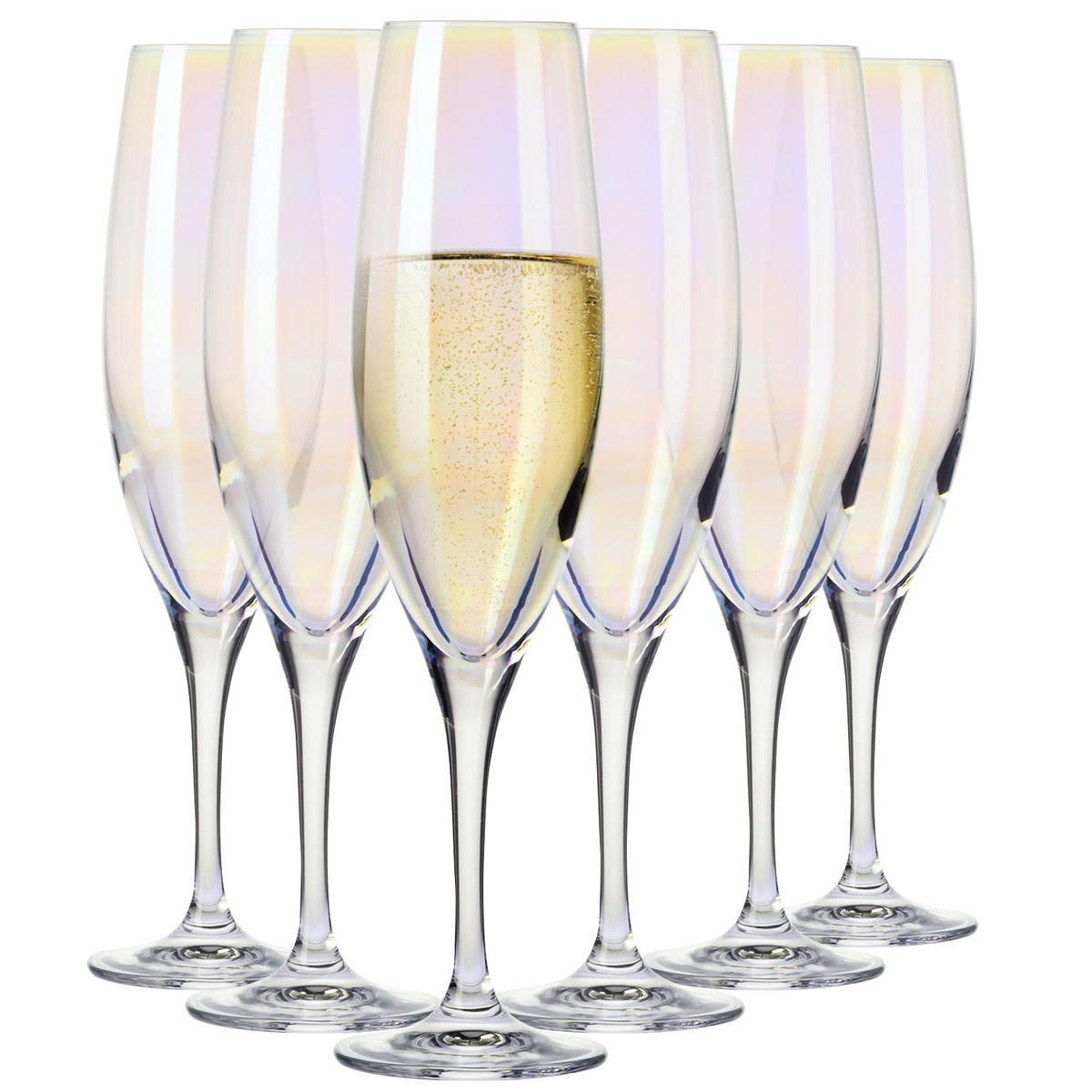 SEKTGLÄSER, 6er-Set, 210 ml - Multicolor, Glas (0.21L)