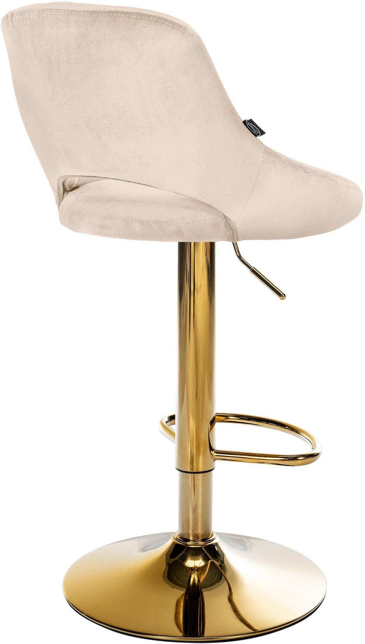 BARHOCKER 2 Samt Creme - Creme, Textil (47/85/48cm) - CLP