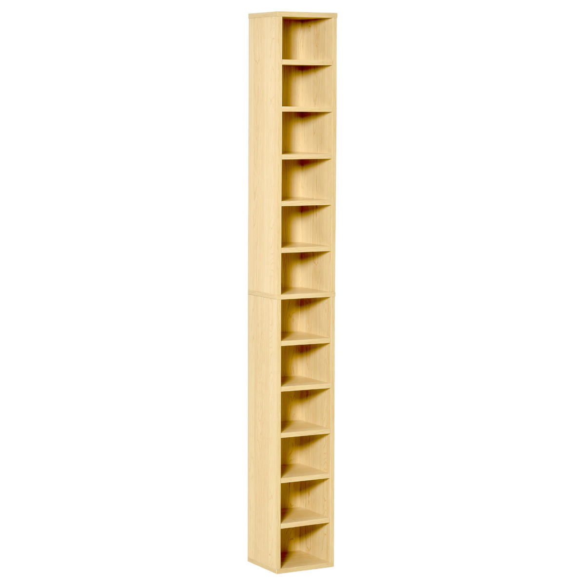 CD-REGAL DE-14391 12 Fächer, 204 CDs Kapazität Naturholz - Beige, Holzwerkstoff (20/175/21cm) - ComfortXL