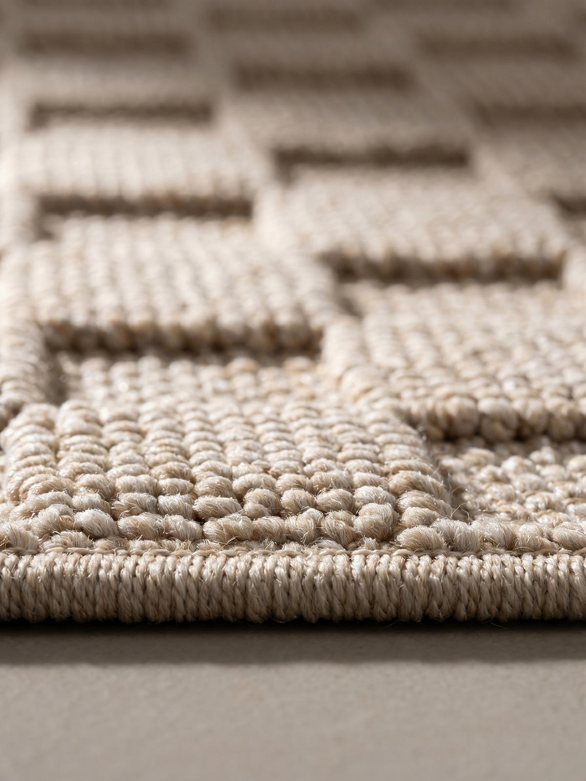 TEPPICH Flachgewebe LANGAU in Beige, mit Schachbrettmuster, Ø 80 cm - Beige, Textil (80/80cm) - KADIMA DESIGN