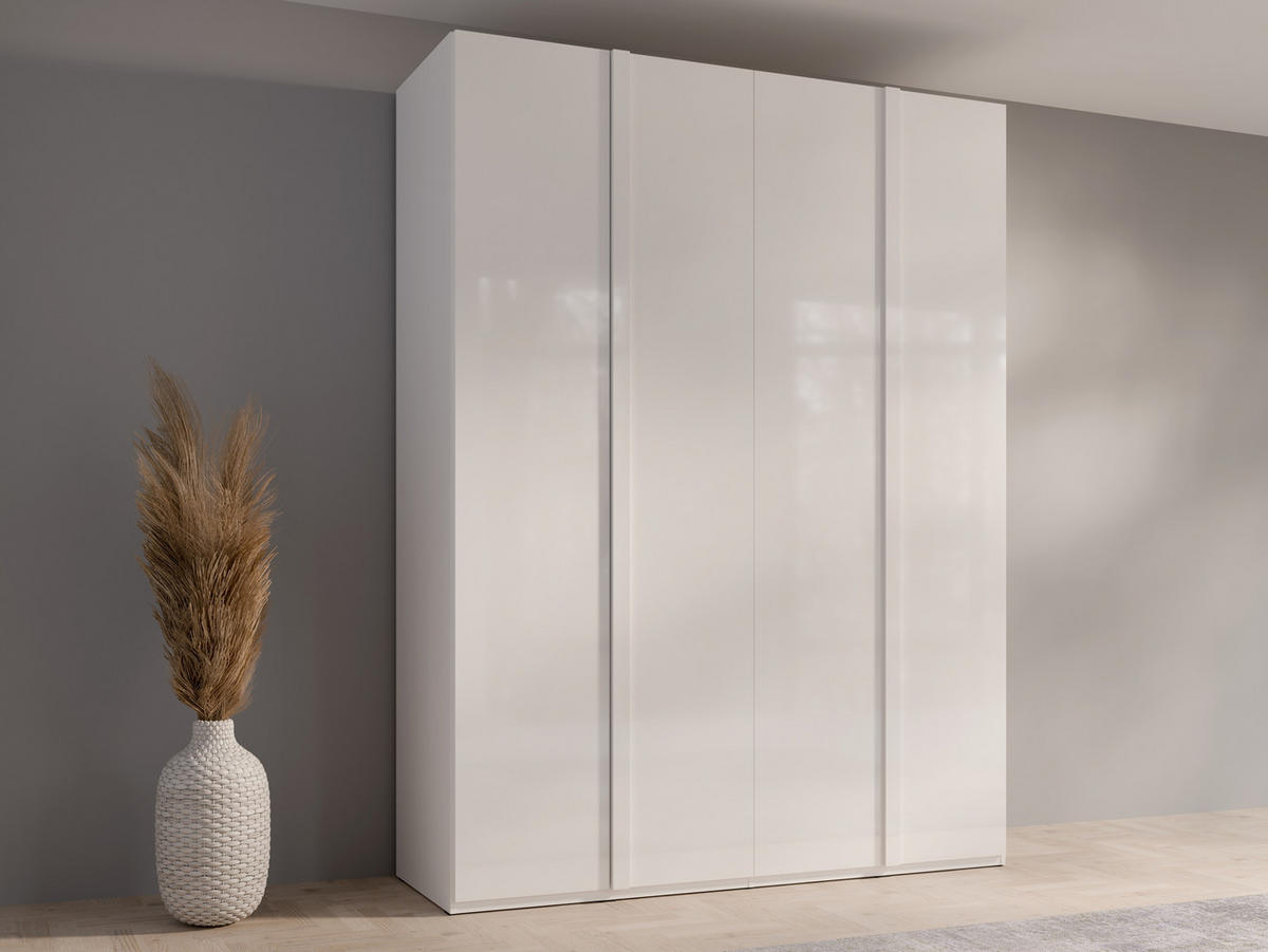 KLEIDERSCHRANK Weiß Hochglanz 181/237/61 - Weiß Hochglanz, Holzwerkstoff (181/237/61cm) - RAUMHIRSCH FURNITURE
