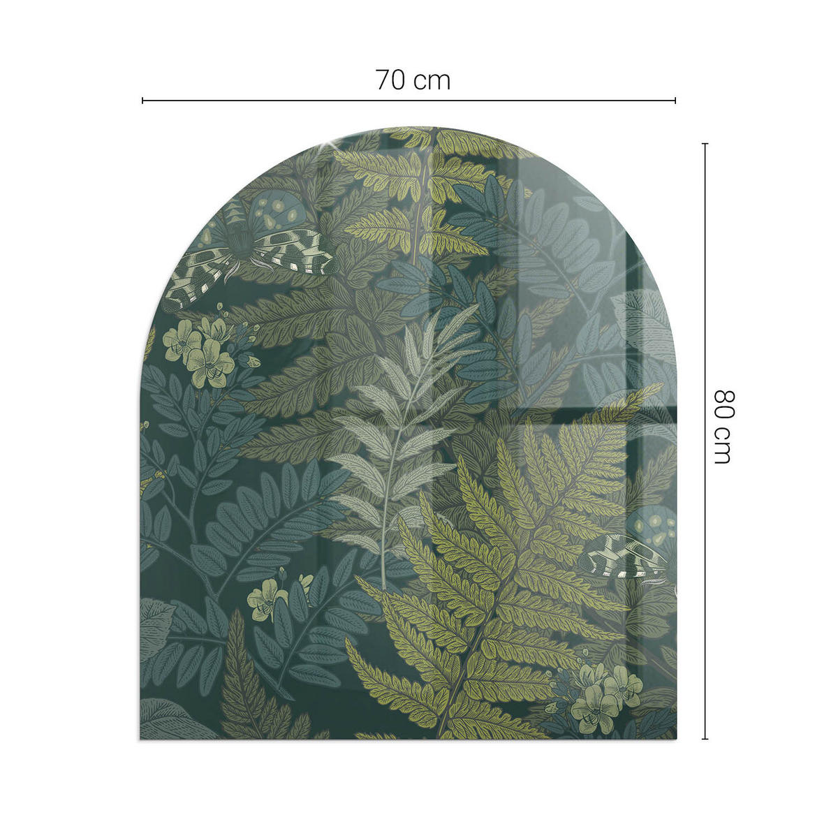 GLASPLATTE für Kamin 80x70 cm - Grün, Glas (80/70/0.4cm) - TULUP