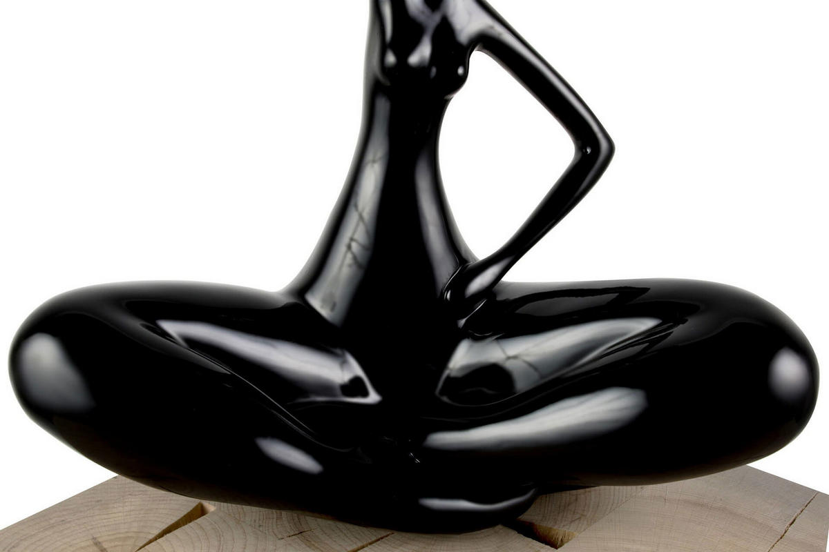 SKULPTUR Schwarz 25/28 cm - Schwarz, Stein (0.92/28/13cm) - KUNSTLOFT