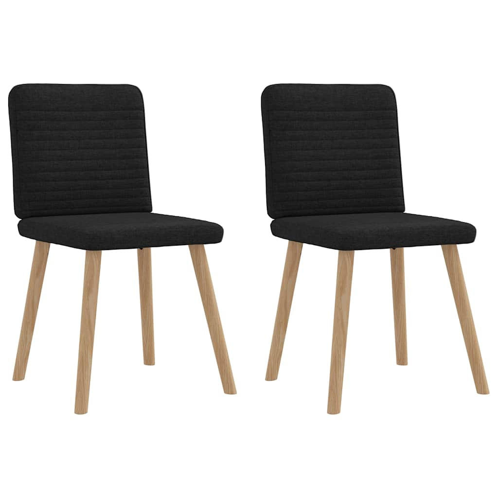 ESSZIMMERSTÜHLE 2 Stk. Schwarz Stoff 45*54*86cm - Schwarz, Metall (45/86/54cm) - ZMH
