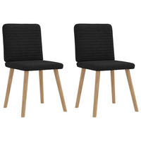 ESSZIMMERSTÜHLE 2 Stk. Schwarz Stoff 45*54*86cm - Schwarz, Metall (45/86/54cm) - ZMH