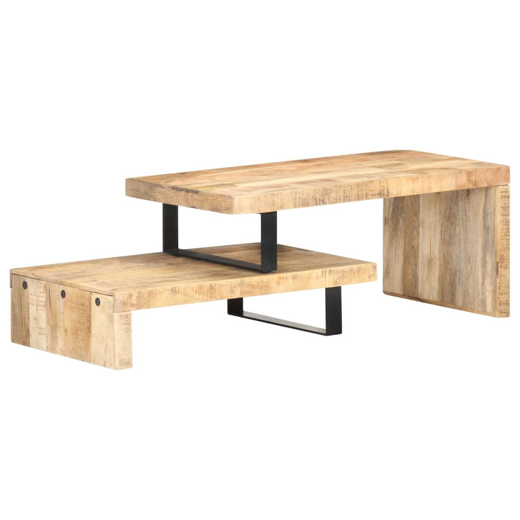 2-TLG. Couchtisch-Set Massivholz Mango - Braun, Holz (50/1/40cm) - furnicato