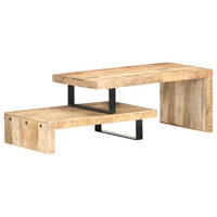 2-TLG. Couchtisch-Set Massivholz Mango - Braun, Holz (50/1/40cm) - furnicato