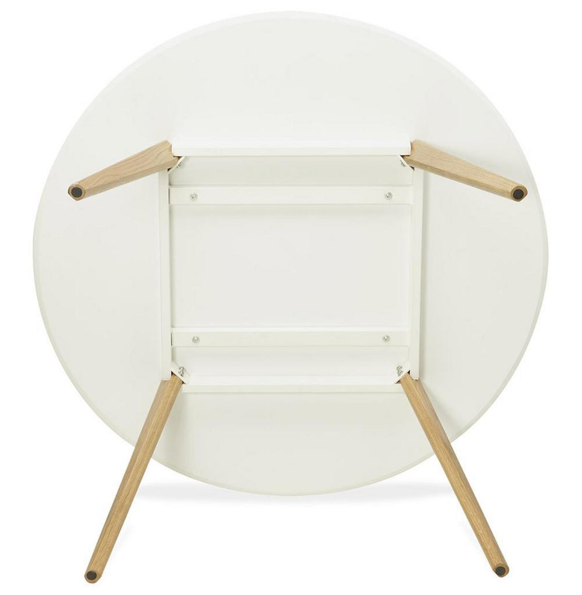 ESSTISCH Rund Holz Skandi-Stil JAXENA, Weiß 120x120x75 cm - Beige/Weiß, Eichenholz/Holz (120/120/75cm) - KADIMA DESIGN
