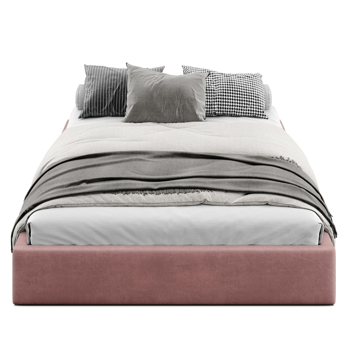 POLSTERBETT 160x200cm Bett mit Stauraum Lattenrost Altrosa - Altrosa, Holz/Holzwerkstoff (160/200cm) - Muralo