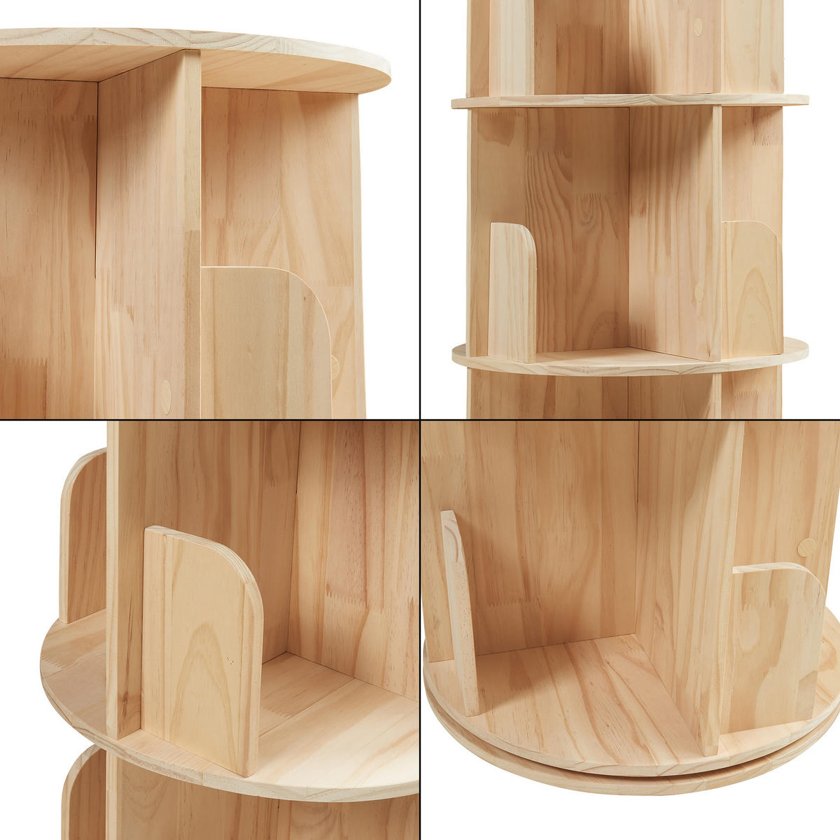 KINDERREGAL Chasek - Naturfarben, Holz (44/125/44cm) - [en.casa]