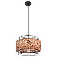 LED HÄNGELEUCHTE Bambusgeflecht Schwarz - Schwarz, Holz (35/35/120cm)