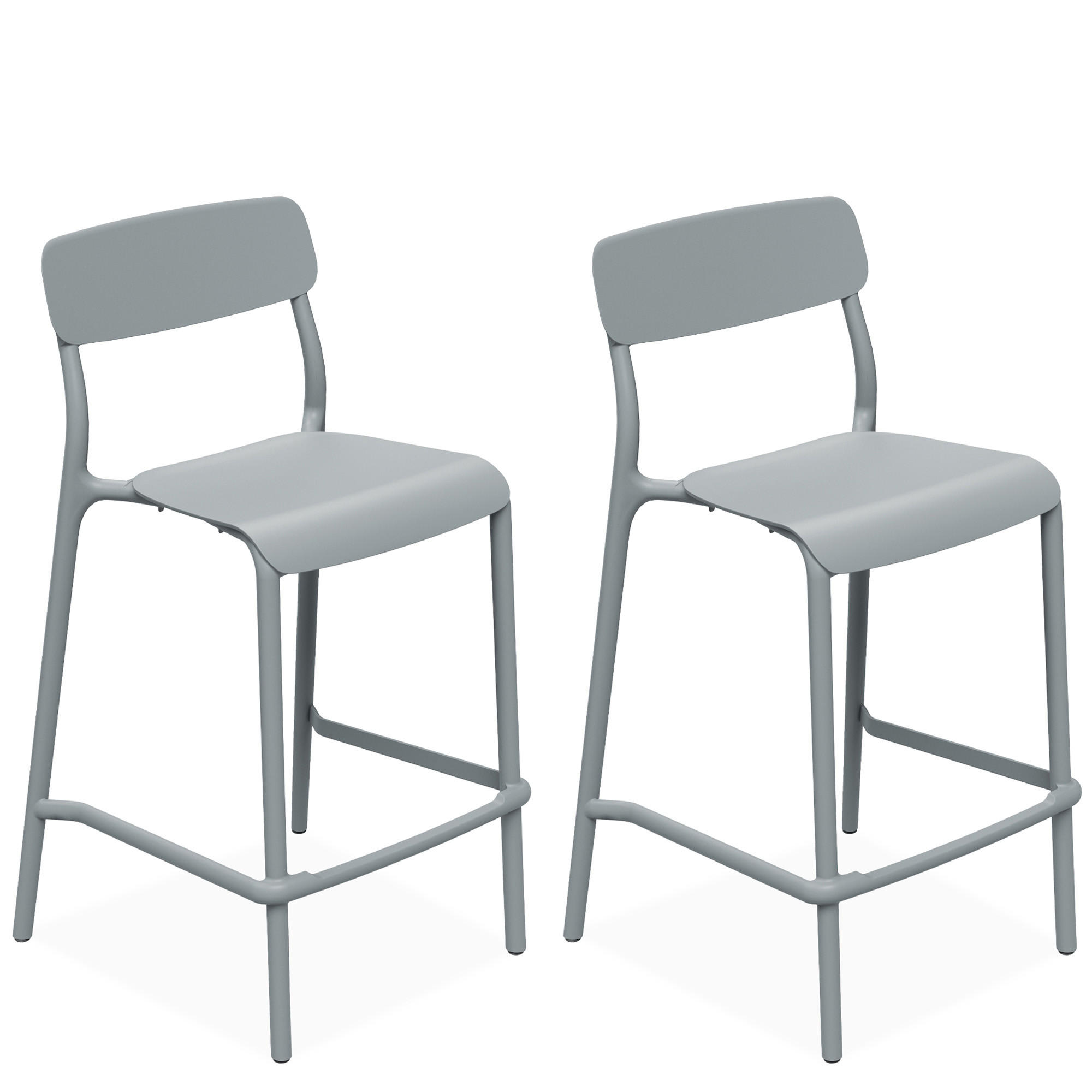 GARTENHOCKER GALIO, 2-er Set - Grau, Kunststoff (52/98.5/54.5cm) - KONSIMO®