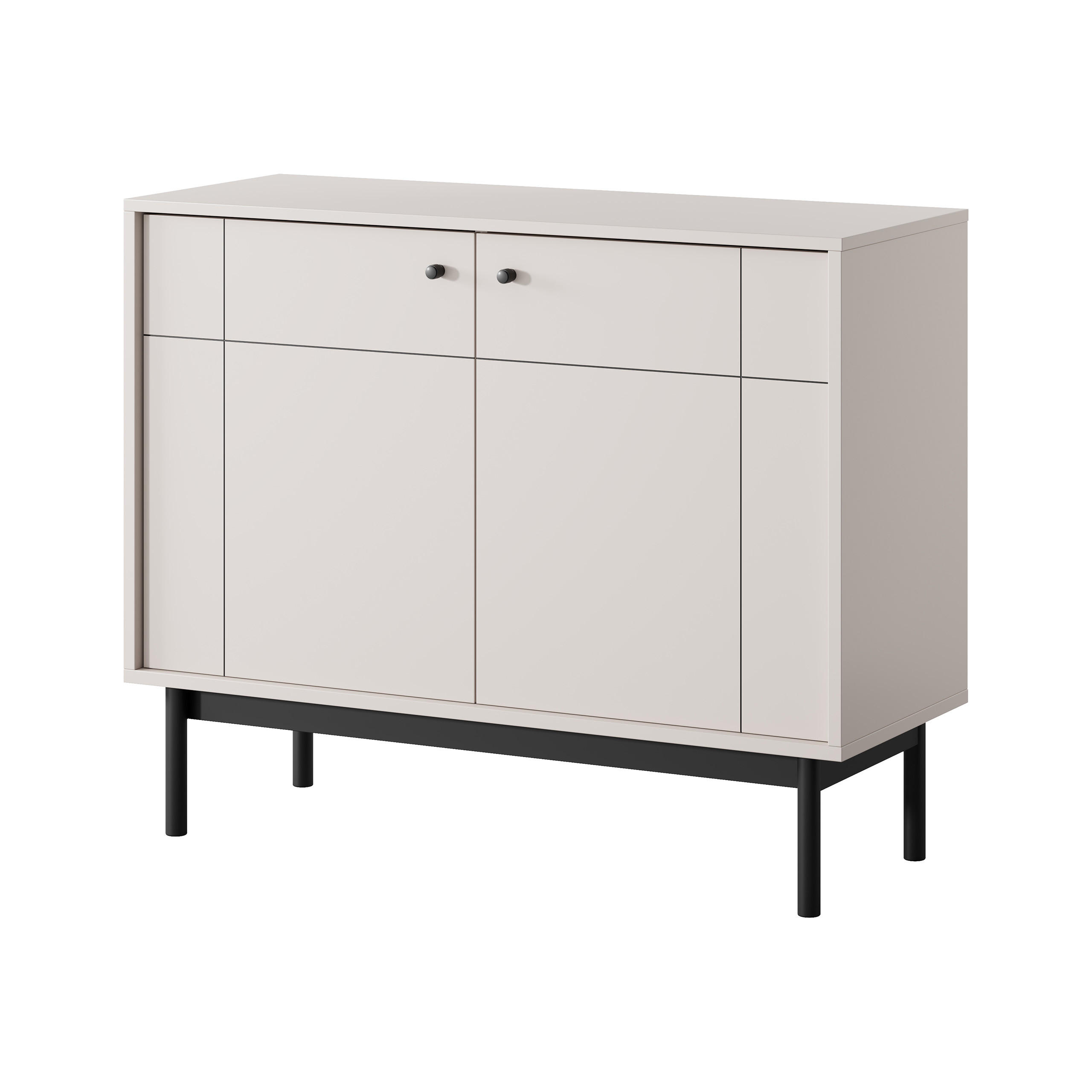 KOMMODE GIAPPONESE 104/84/39 cm mit 2 Türen Kaschmir - Kaschmir, Holzwerkstoff (104/84/39cm) - MASSENO