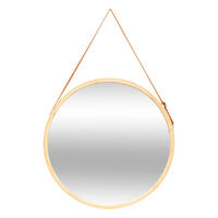 BADEZIMMERSPIEGEL Loft Ø 50 cm - Beige, Naturmaterialien (1.5/50/50cm) - 5five Simply Smart