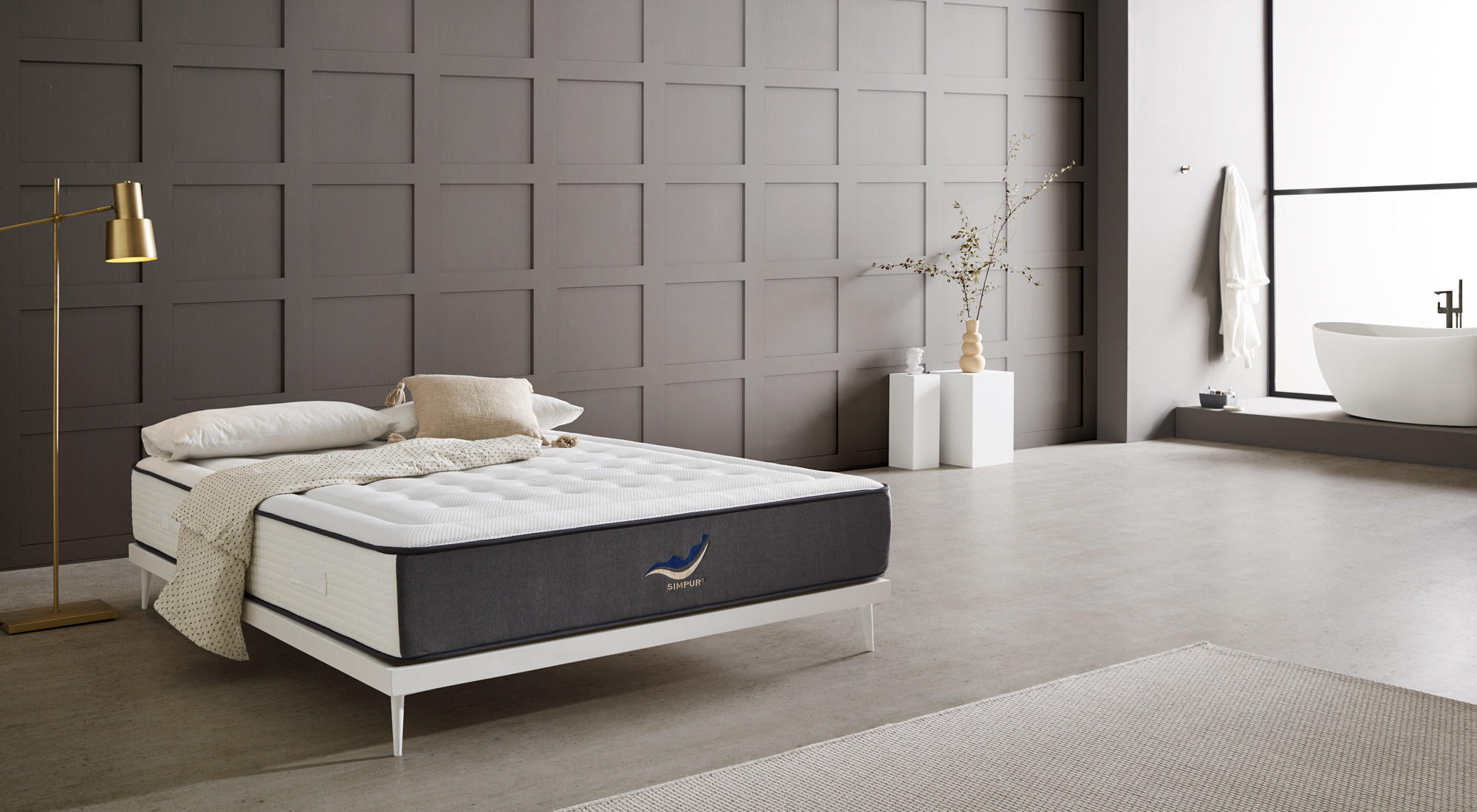 MATRATZE 90x200 PREMIUM HYBRID - Weiß, Textil (90/200cm) - Simpur