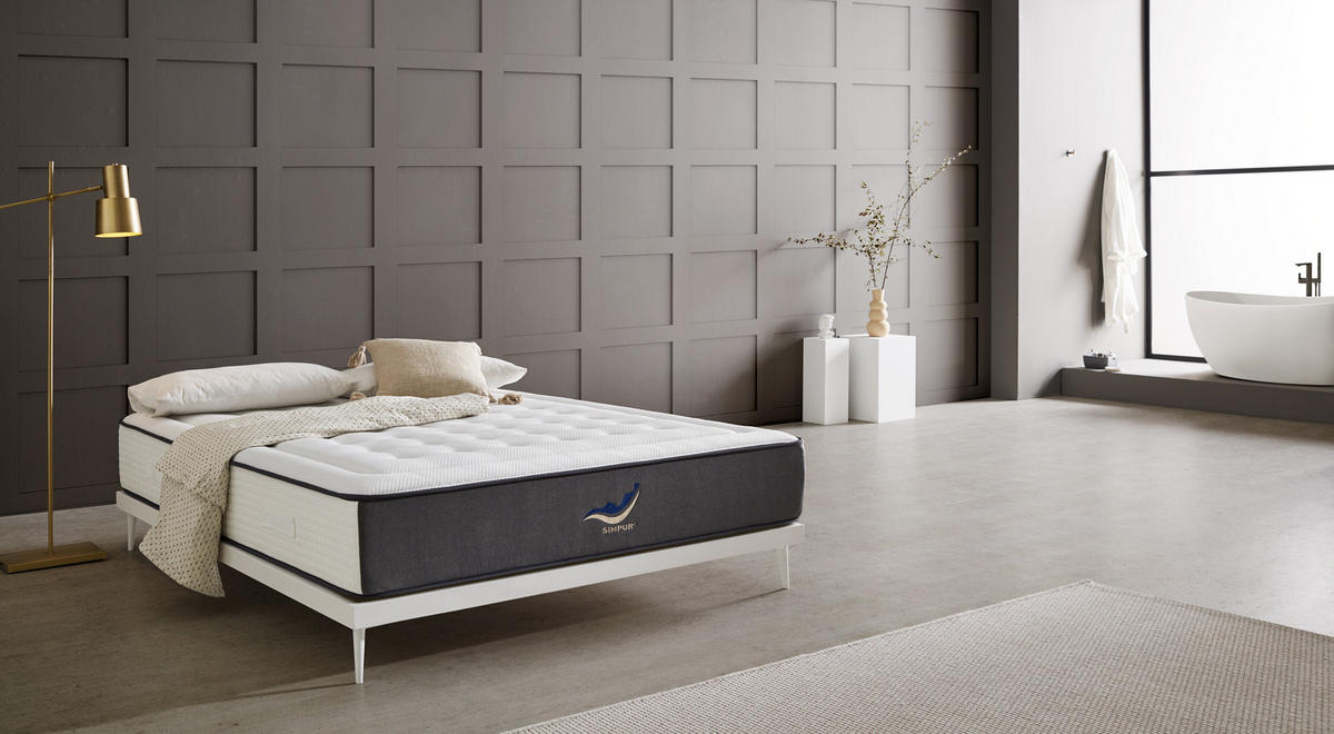 MATRATZE 200x200 PREMIUM HYBRID - Weiß, Textil (200/200cm) - Simpur
