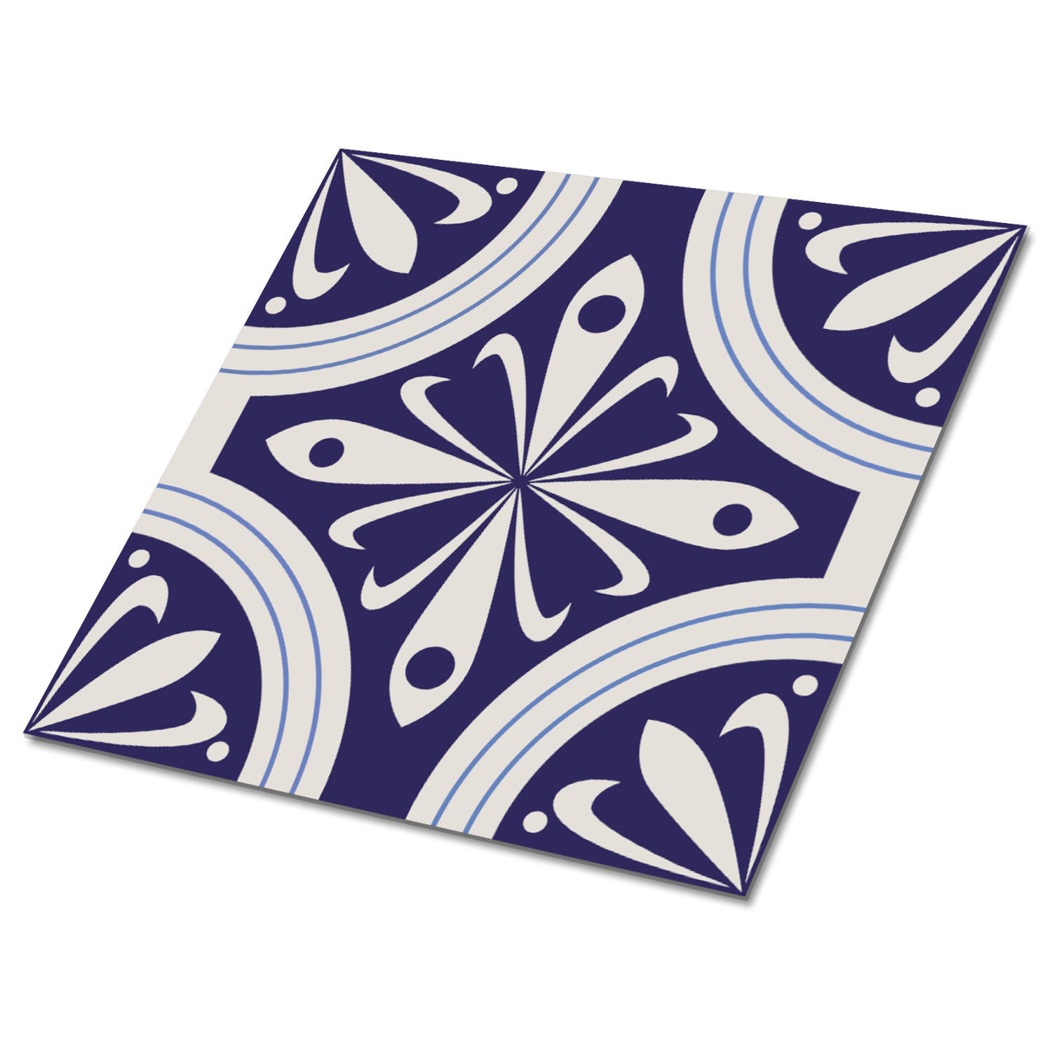 FLIESENAUFKLEBER 9 Stück 30x30 cm selbstklebend Pfauenfedern - Blau, Textil (30/1.6/30cm) - TULUP