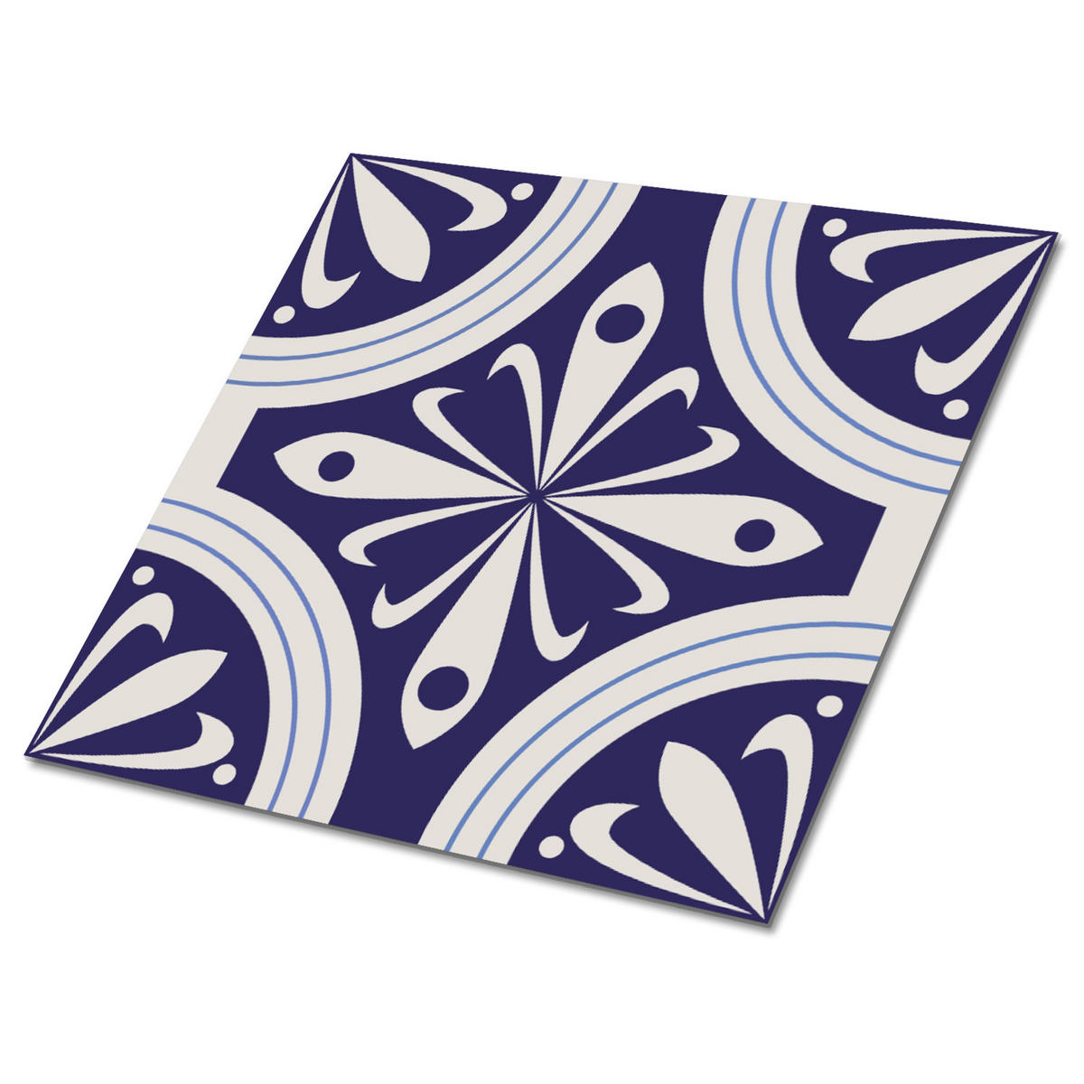 FLIESENAUFKLEBER 9 Stück 30x30 cm selbstklebend Pfauenfedern - Blau, Textil (30/1.6/30cm) - TULUP