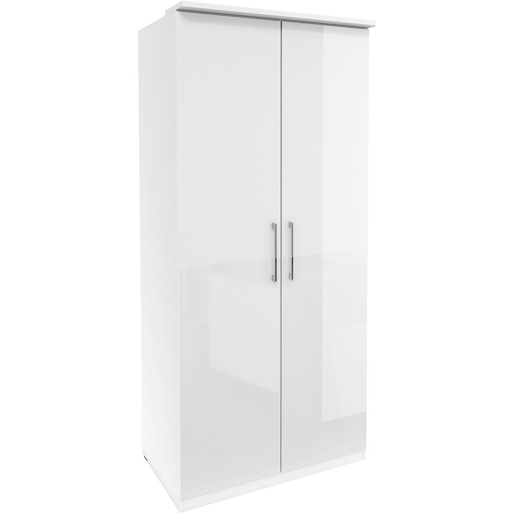 KLEIDERSCHRANK Olmo-83 - Weiß, Holzwerkstoff (90/217/63cm) - Lomado