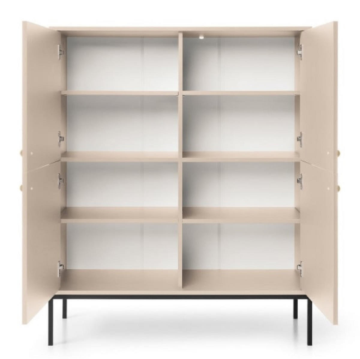 KOMMODE Beige MK104 Mit Schwarzem Gestell - Beige, Holzwerkstoff (103.5/125.5/39cm) - Sepro Meble