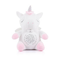 MUSIKSPIELZEUG Projektor-Plüschtier Einhorn PIL0200 rosa 12 Melodien, Projektor, zwei Figuren, Timer, ab Geburt, Lernspielzeug - Rosa, Textil (22/25/13cm) - Chipolino