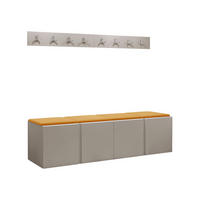 GARDEROBEN-SET Orion VII - Kaschmir/Orange, Holzwerkstoff/Kunststoff (168/42/46cm) - MIRJAN24