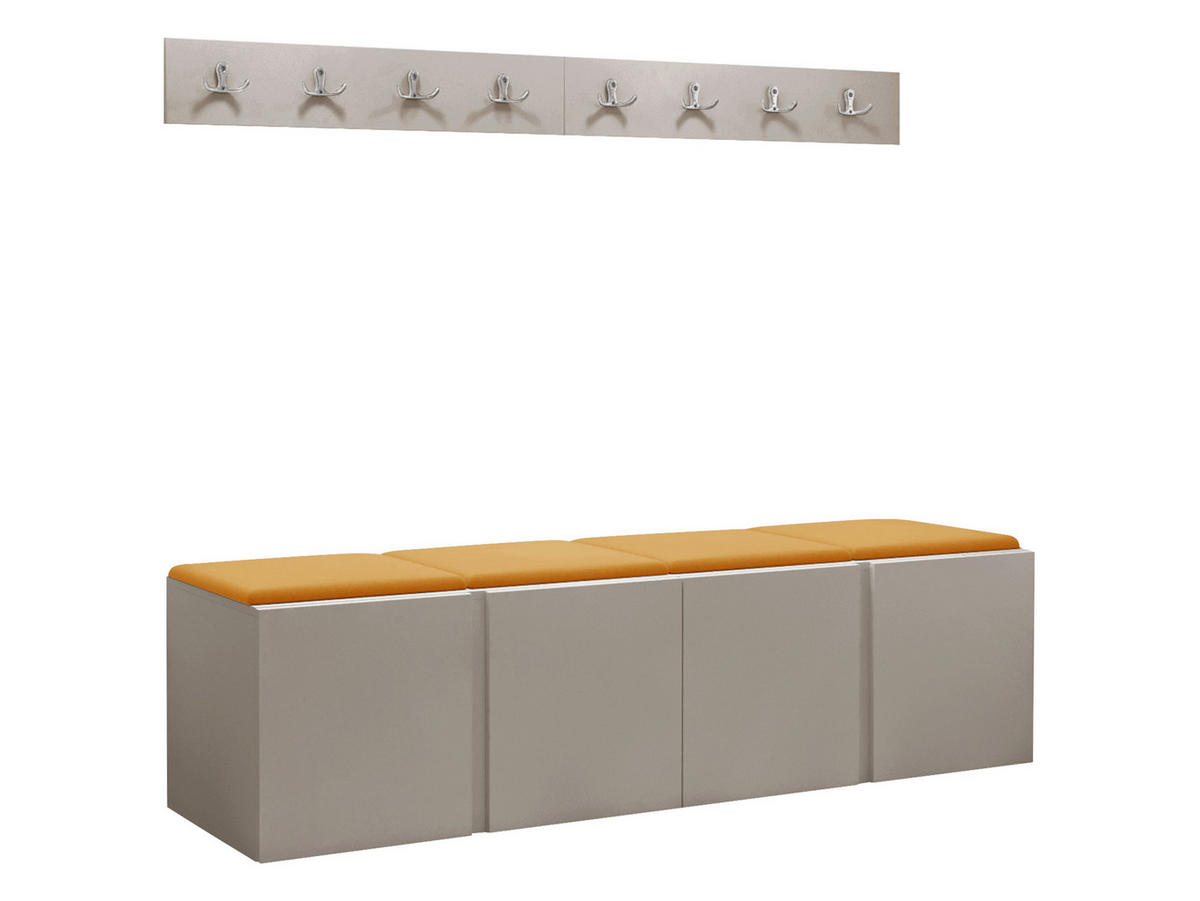 GARDEROBEN-SET Orion VII - Kaschmir/Orange, Holzwerkstoff/Kunststoff (168/42/46cm) - MIRJAN24