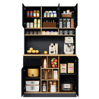 HOCHSCHRANK in Anthrazit mit Hochglanz-Schwarz, Schublade, Türen und verstellbaren Regalen, 105/45/185 cm, Anthrazit，Schwarz - Schwarz, Holzwerkstoff (105/185/45cm) - Redom