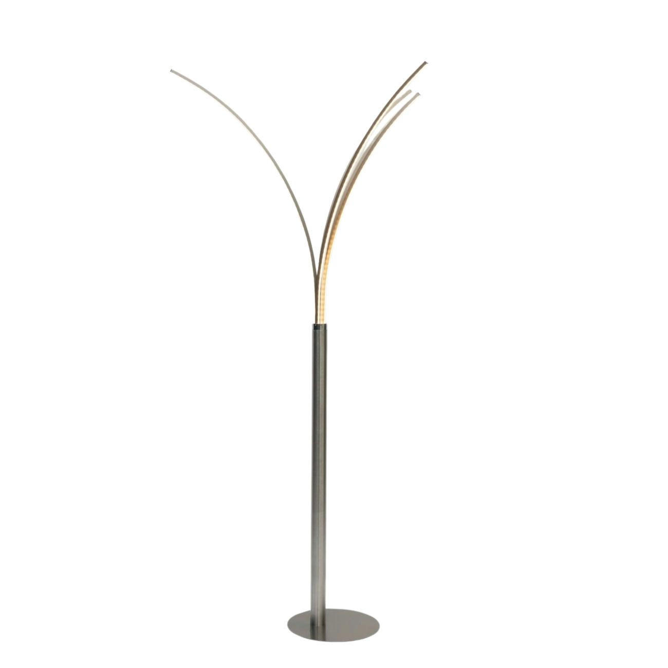 STEHLEUCHTE Livorno, Nickel, 180cm - Nickelfarben, Metall (58/58/180cm) - KOSILUM