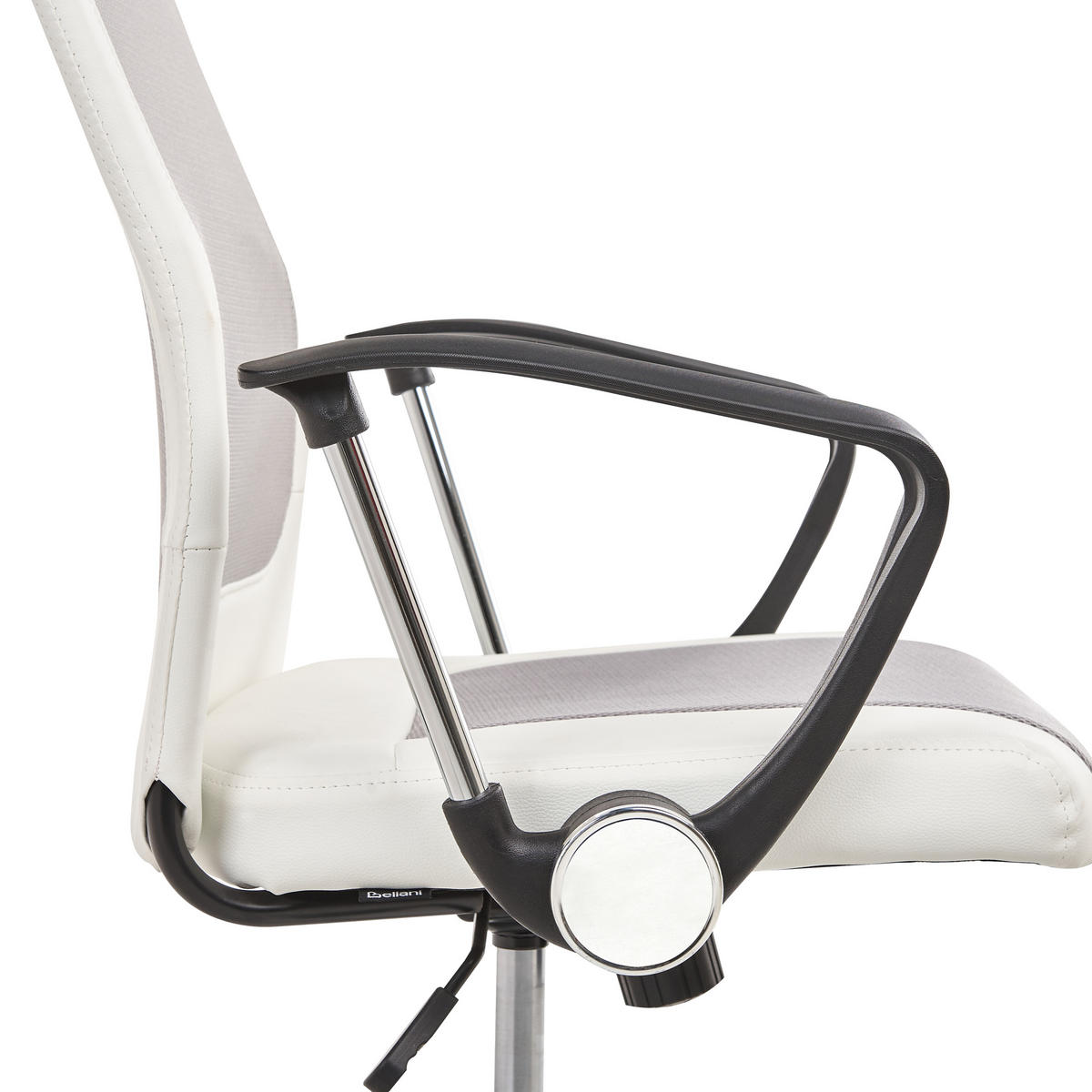BÜROSTUHL Kunstleder Weiß Pioneer - Weiß, Kunststoff/Textil (63/118/63cm) - Beliani