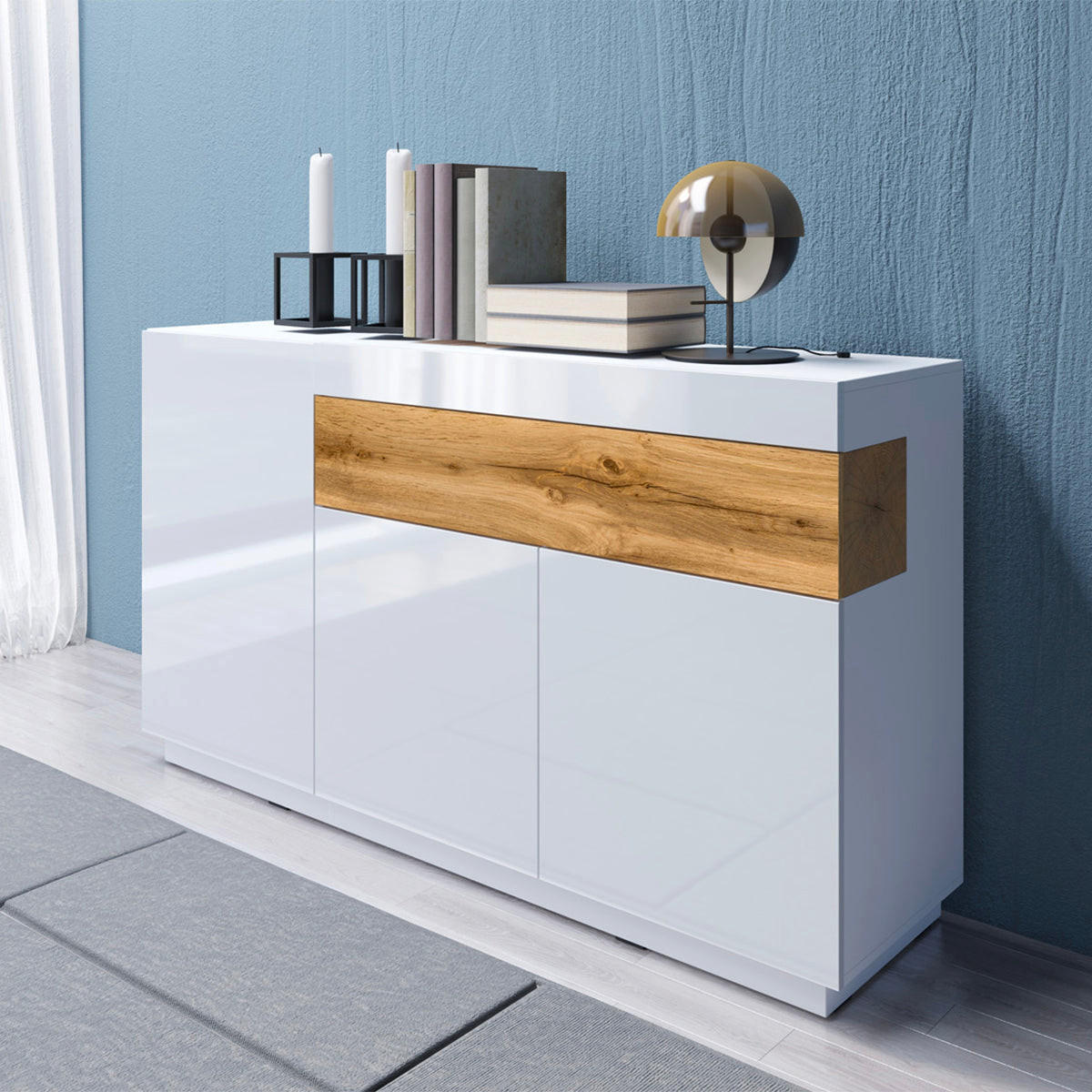 KOMODA Andrea Bijelo i drvo - bijela, drvni materijal (150/85/40cm) - Petits-meubles