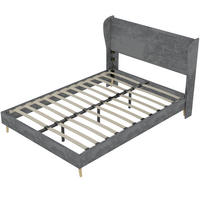 POLSTERBETT 140/200 cm DE-35481 mit Kopfteil Grau - Grau, Metall (140/200cm) - ComfortXL