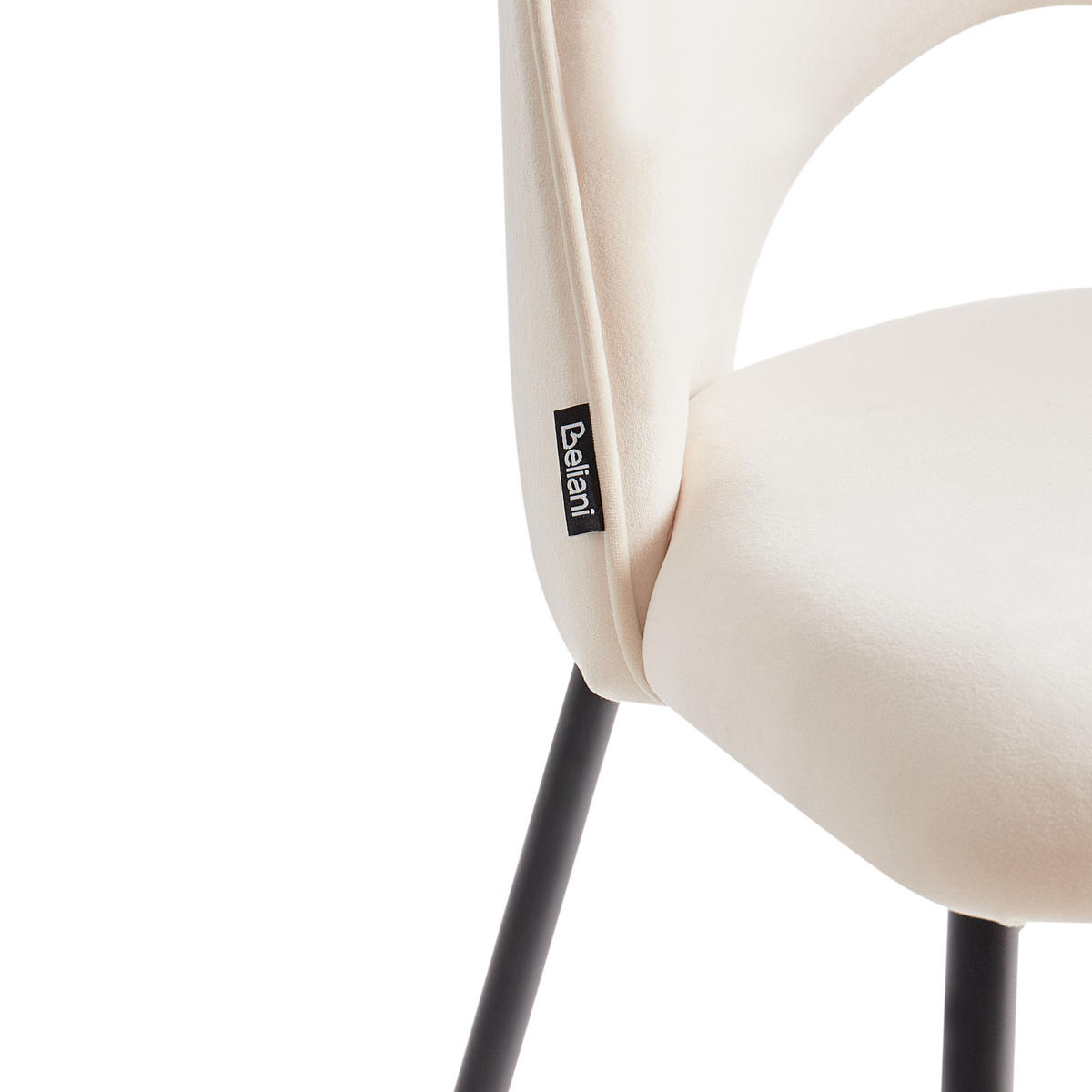 STUHL 2er-Set Samtstoff Beige Covelo - Beige, Textil/Metall (46/84/45cm) - Beliani