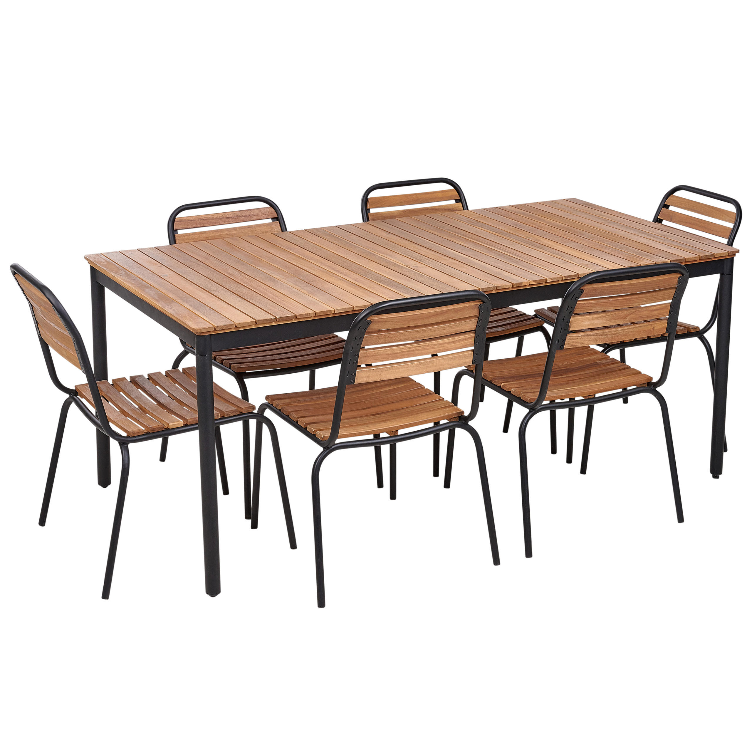SET MOBILIER DE GRĂDINĂ cu 6 locuri nuanță deschisă de lemn Vallese