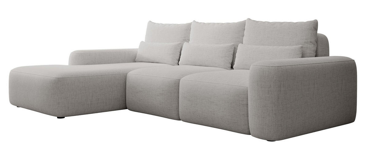 ECKSOFA Carnos Chenille-Bezug in Grau - Grau, Textil (264/162cm) - Selsey
