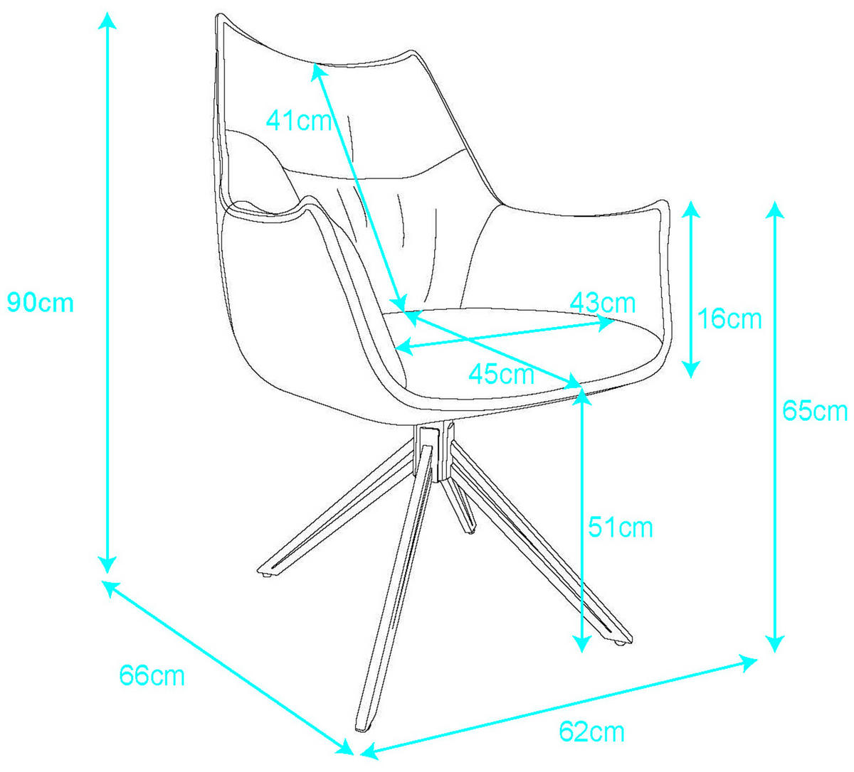 DININGSESSEL Ginosa - drehbar - beige - Beige/Schwarz, Textil/Metall (60/90/64cm) - bene living