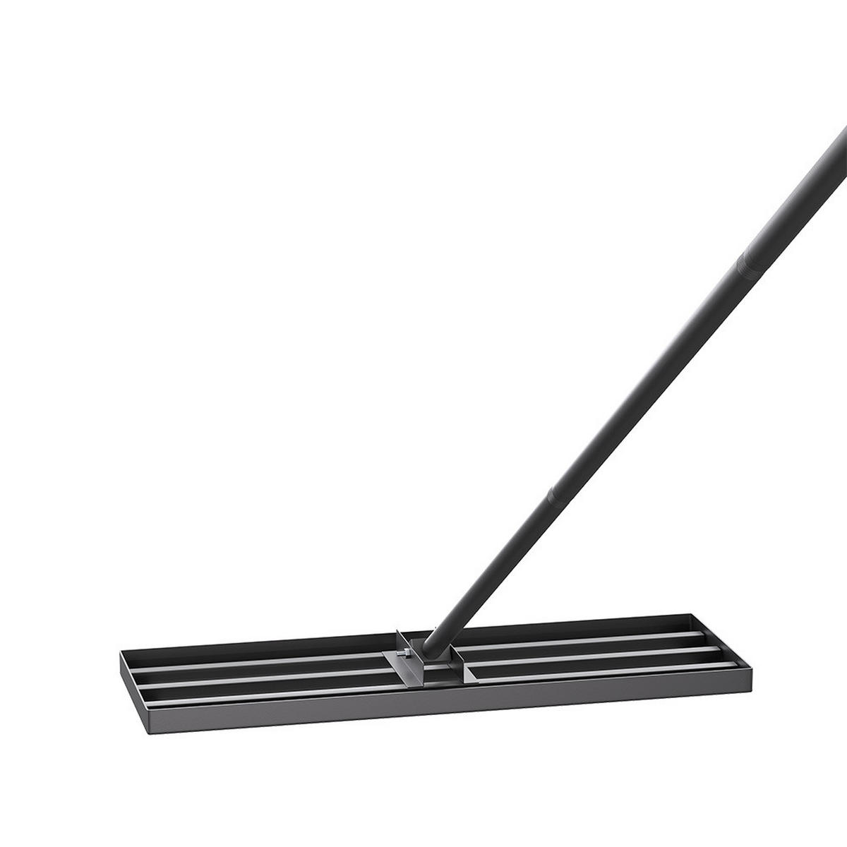 RASENRECHEN aus Kohlenstoffstahl in Schwarz zerlegbar dreiteiliger Stiel platzsparend langlebig 76 x 25 x 213 cm - Schwarz, Metall (76/213cm) - Livingandhome