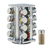 GEWÜRZKARUSSELL - Multicolor, Glas/Metall (18.5/27.5/18.5cm) - Relaxdays