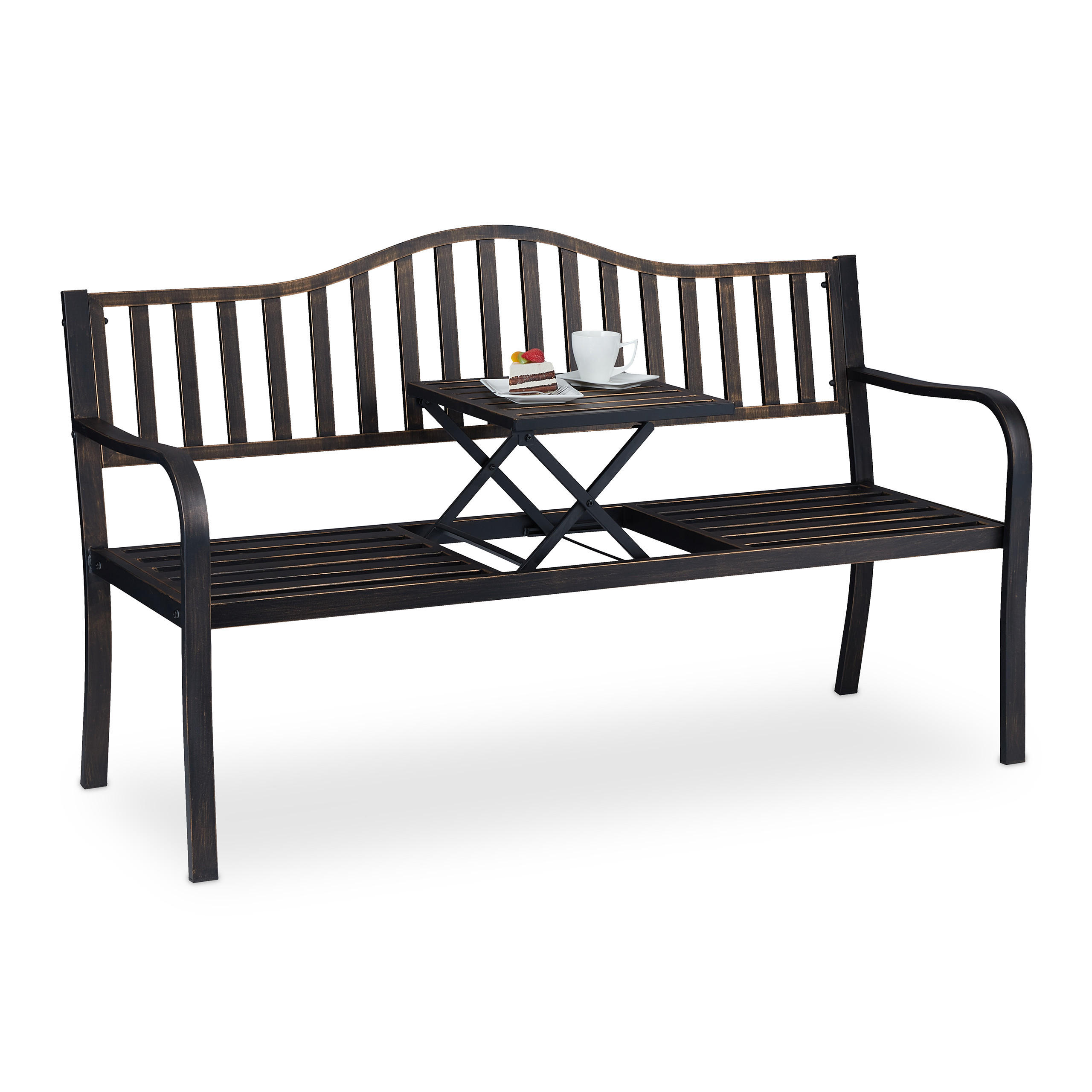 GARTENBANK - Multicolor, Metall (150/89/58.5cm) - Relaxdays